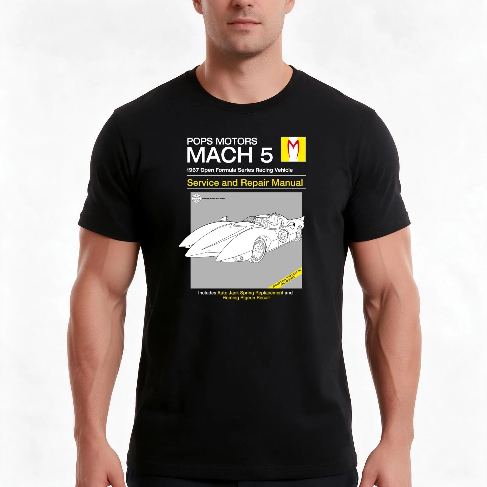 Mach 5 Service and Repair T-Shirt, Summer Casual Cotton Tee, Oversized Streetwear Tops, Vintage Graphic Print, Unisex Men Women