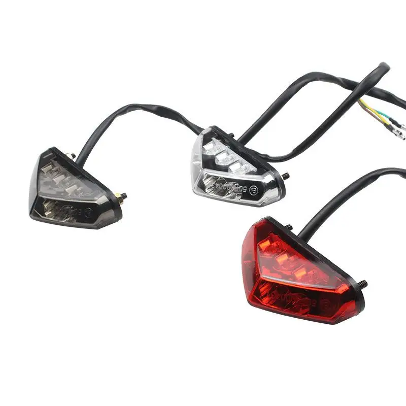 Mini Motorcycle LED Rear Brake Lamp Universal License Plate Light for ATV Chopper Dirt Bike Aftermarket Upgrade
