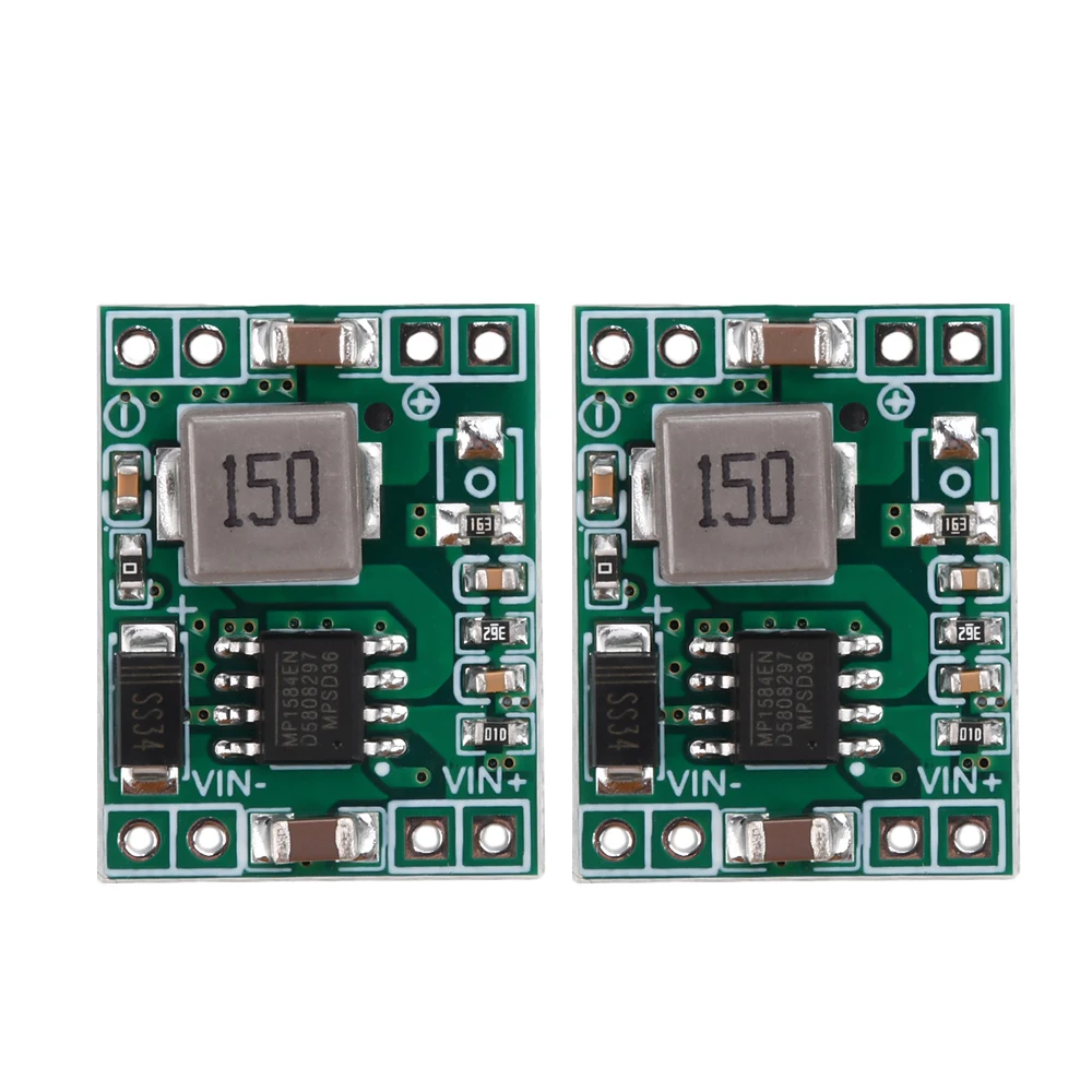 2Pcs Mini DC-DC Buck Converter 3A Power Supply Module 7V-28V to 5V Step-Down Power Module For Car/Monitor/Camera