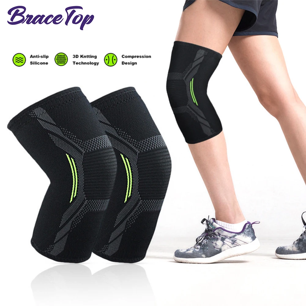 BraceTop 1PC Knitted Nylon Sports Knee Pad Riding Protective Gear Running Basketball Skipping Rope Warm Knee Pad Foot Cold-Proof