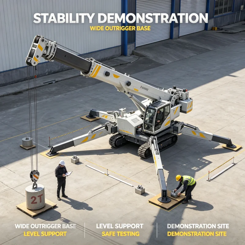 3t Indoor Spider Crane Small Footprint Mobile Crawler Lifting Machine For Museum Stadium Signage Display Placement
