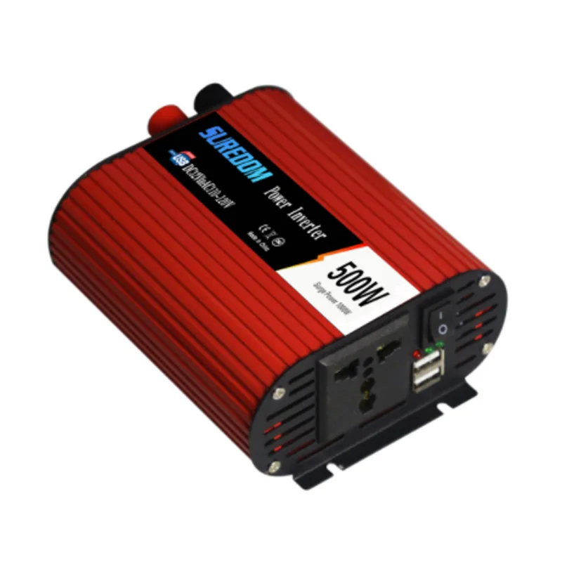 DC12V 24V Battery To AC110V 220V Socket 500W Modified Sine Wave Power Car Inverter Solar Photovoltaic Converter Dual USB Charger