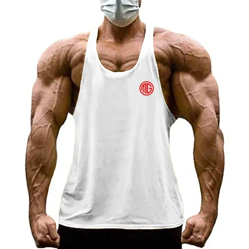 

Gym Fitness Clothing Summer Cotton Casual Tank Tops Mens Bodybuilding Vests Running Workout Sleeveless T-Shirts Sports Singlets