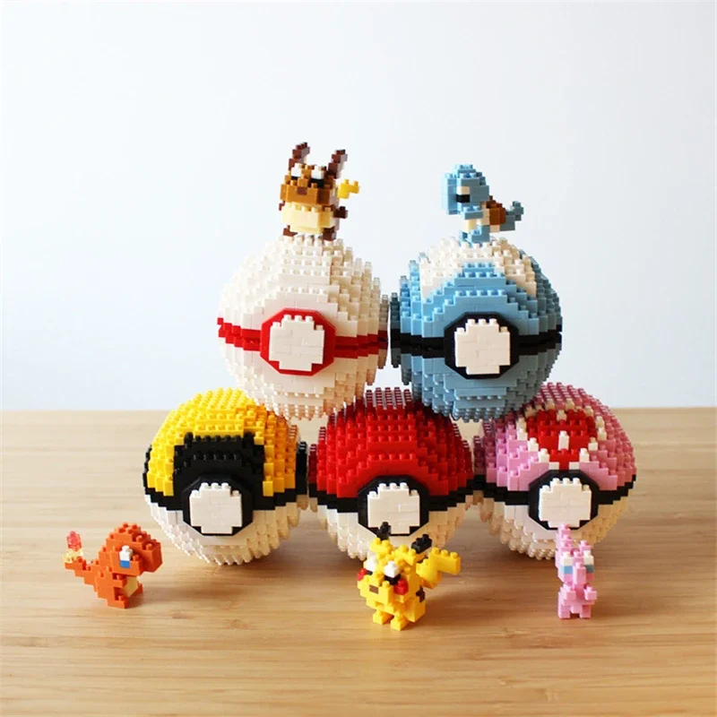 Pokemon Blocks Pokeball Small Particles Mini Building 357-452Pcs Assembled Pikachu Anime Figure Block Model Educational Toy Gift