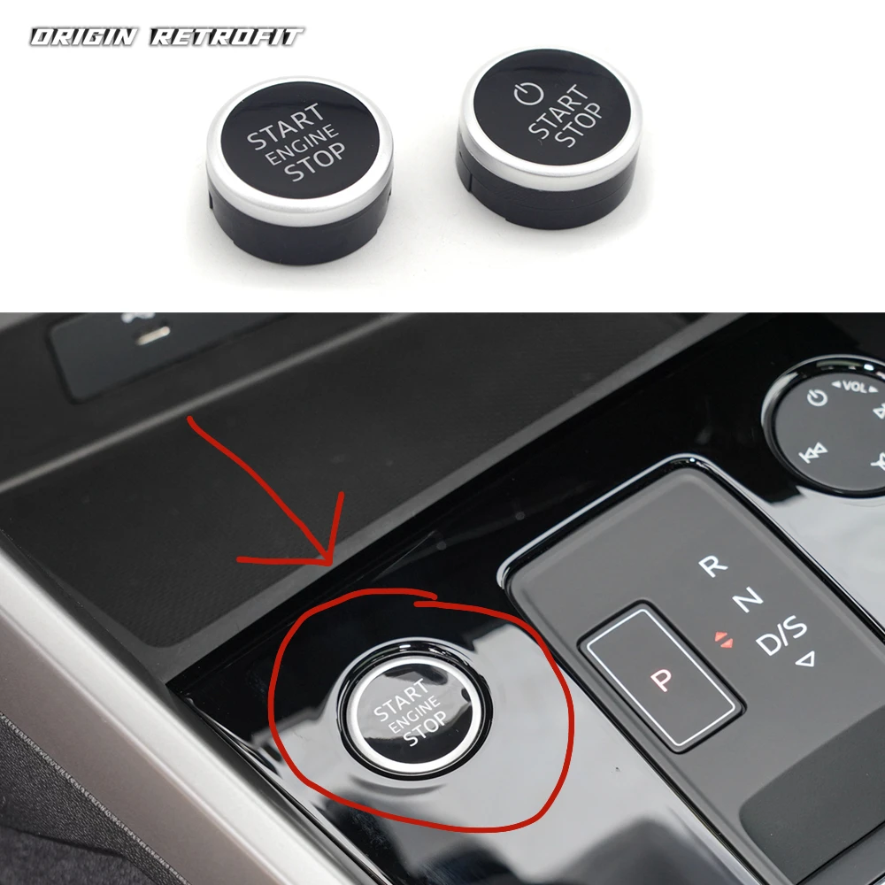 for Audi A3L Q3L A8 Q7 Q8 E-TRON Engine Start Stop Control Button Cover Lid Glossy Black piano paint