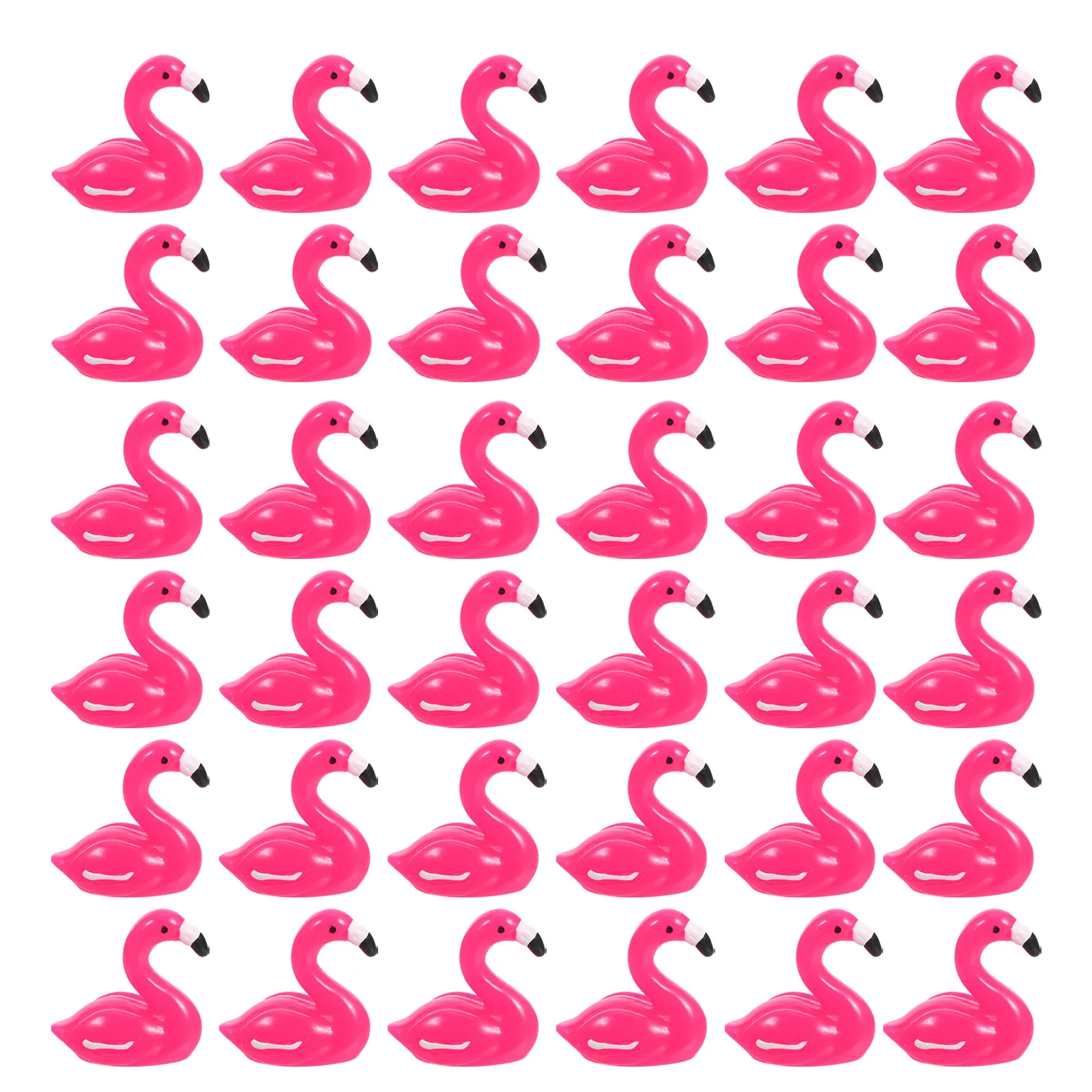 100Pcs Mini Resin Flamingo Sculptures Tiny Pink Figures for Fairy Garden Micro Landscape DIY Home Decor Cake Decorations