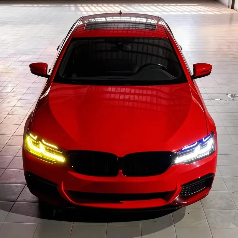 

Yellow and White Switching Headlights 5 Series G30 F90 Headlights Pre-Lci Upgrade LCI Blue and Black Eyebrow Two-Color DRL
