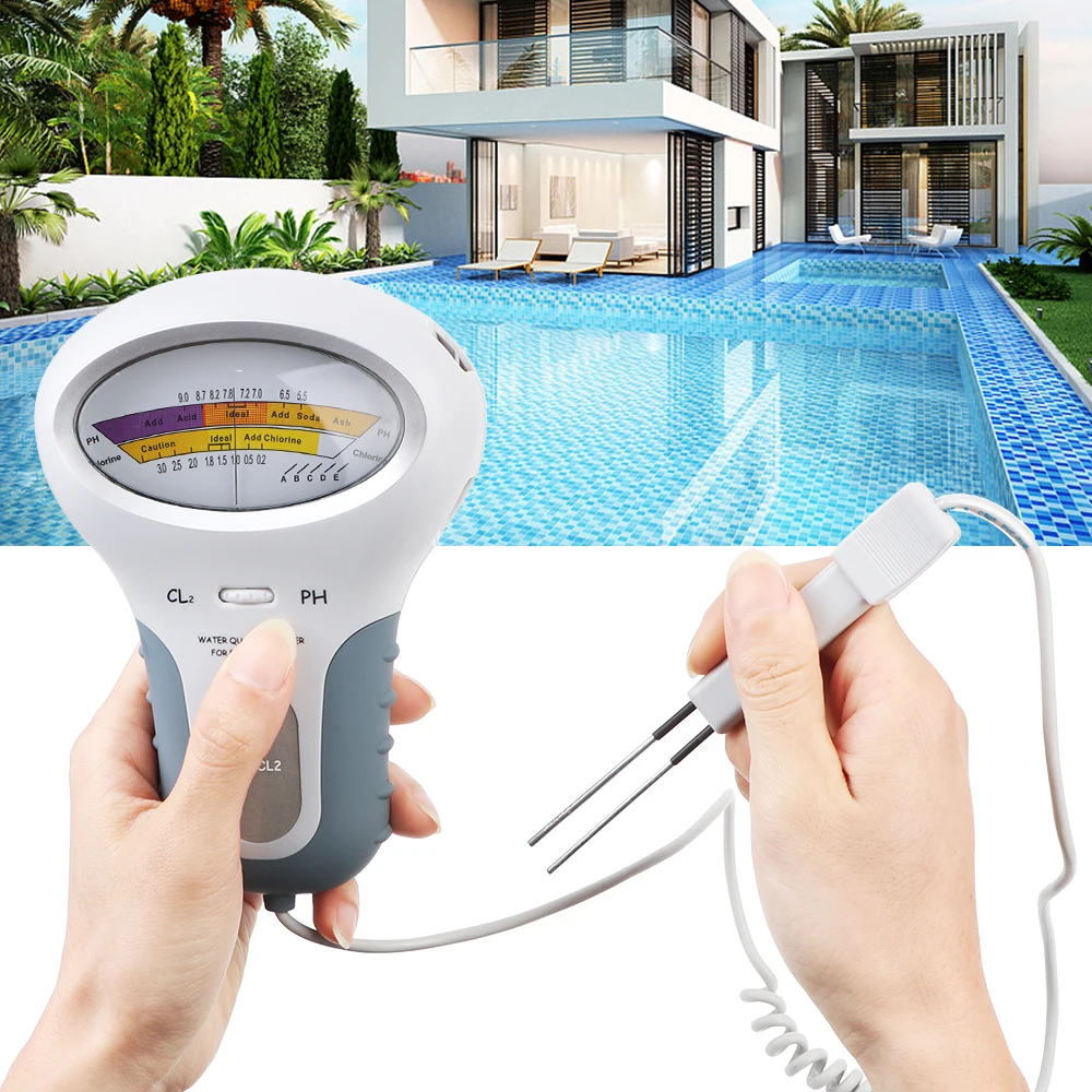 PC-102 PH Tester Water Quality Testing Device 2 in 1 Chlorine Tester PH Chlorine Meter For Swimming Pool SPA Water CL2 Measuring