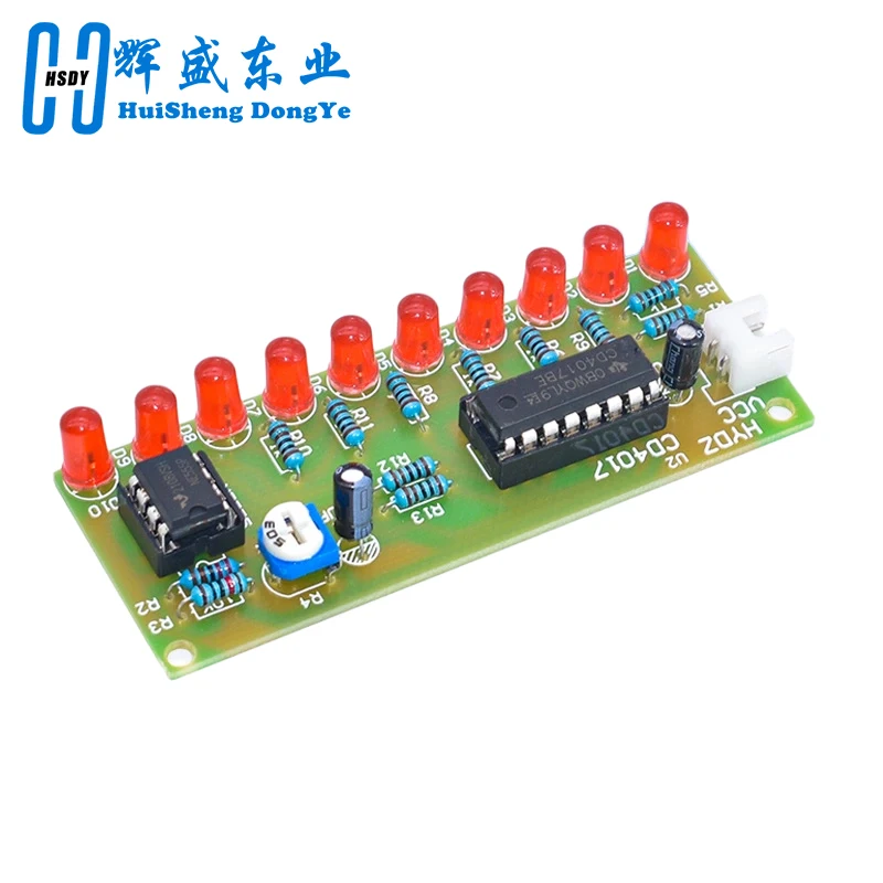 Zestaw do nauki NE555 + CD4017, moduł LED migających świateł, elektroniczny zestaw LSD-10 3-4.5V DIY dla Arduino — zdjęcie produktu 3