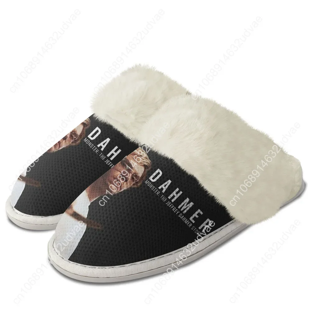 Jeffrey Dahmer pantoufles en peluche garder au chaud chaussures hommes femmes maison coton chambre personnalisé thermique léger pantoufle bricolage