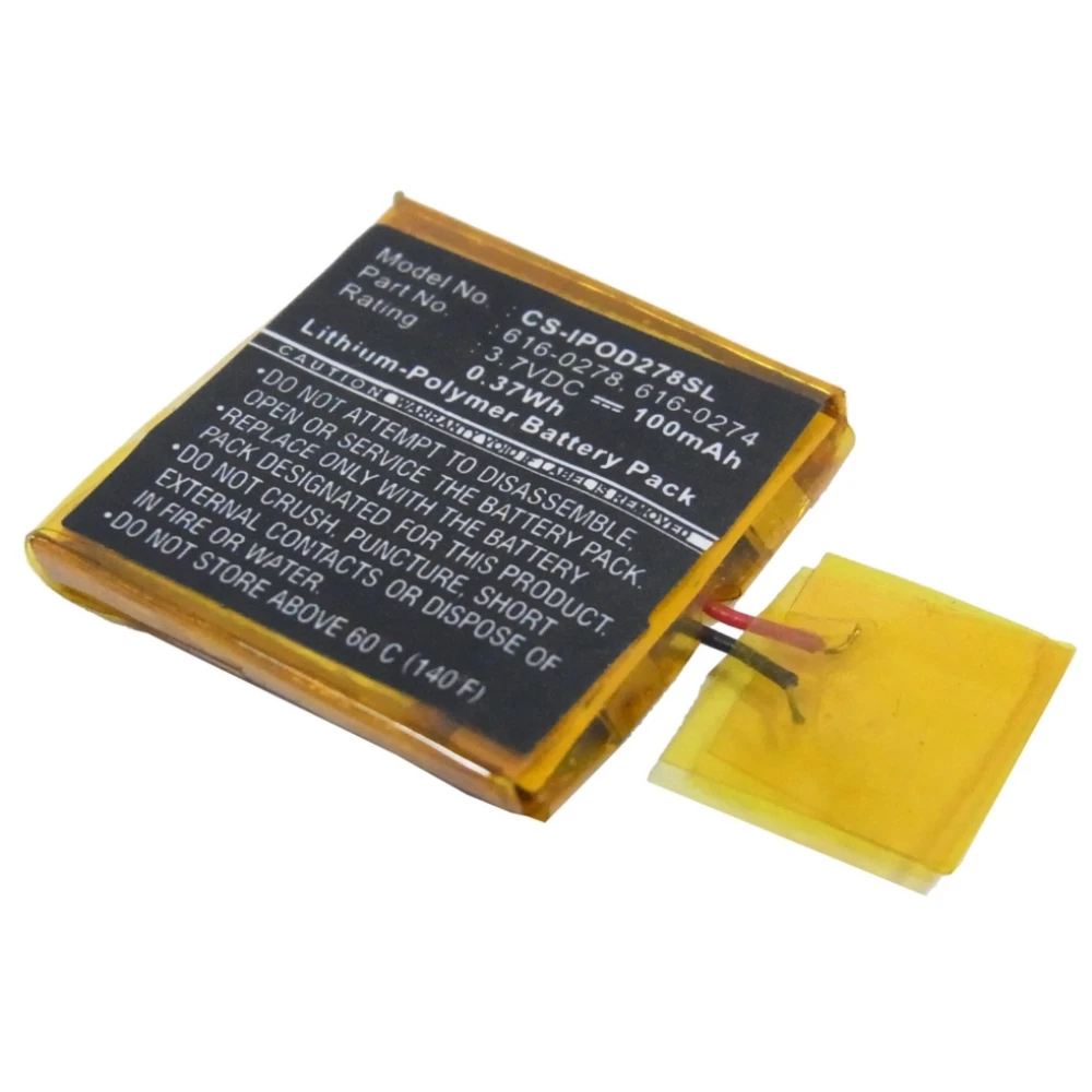 

Li-Polymer Media Player Battery for Apple, 3.7V, 100mAh, Compatible Models: iPOD Shuffle G2 1GB, iPOD Shuffle G3