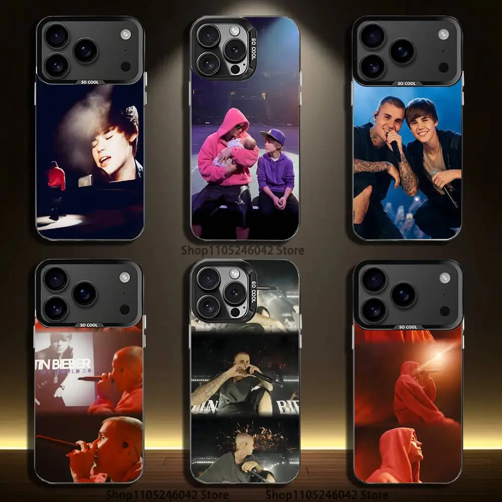 

Singer J-Justin B-BieberS For iPhone 17,16,15,14,13,12,11,Pro,MAX Black Candy Matte Cover