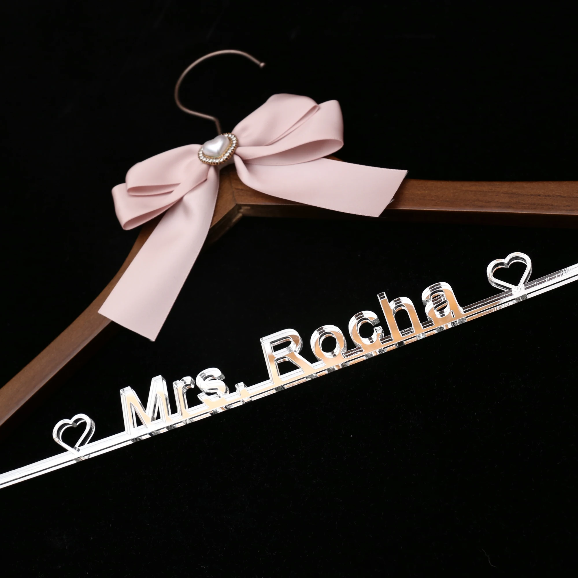 

Personalization Wedding Hanger,Bridal Shower Gift, Sir and Madam Anniversary, Graduation Ceremony,Bow