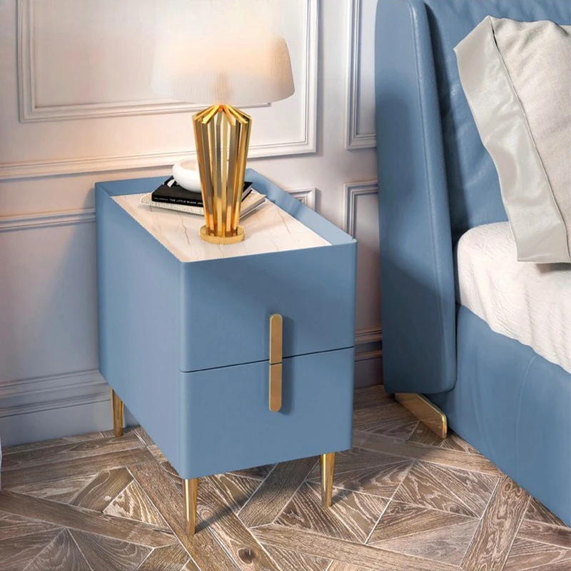 Light luxury rock slab bedside table