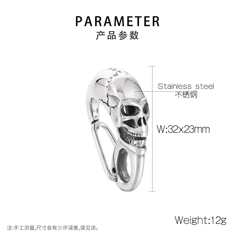 Fongten Männer Skelett Schlüssel verschluss Edelstahl Drachen Löwe DIY Schlüssel bund Verschluss Gothic Karabiner Brieftasche Schlüssel anhänger Haken für Männer – Detail 14