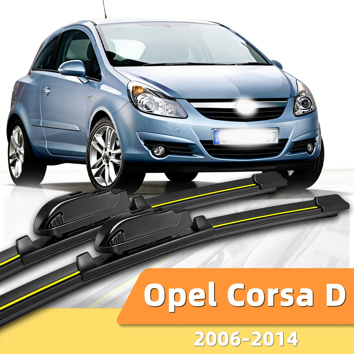 

2 шт. бескаркасные бесшумные передние дворники для Opel Corsa D 2006-2014 с резиновыми лентами из натурального каучука