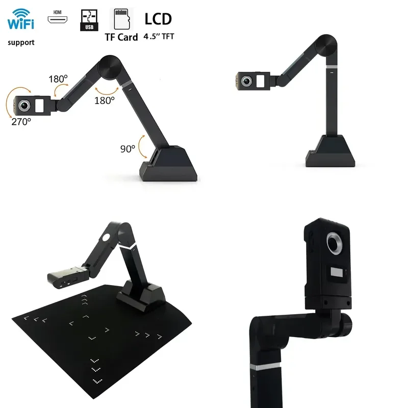 Wireless Robotic Frame Book Scanner Document Camera A3 A4 Size Management Document Scanner For Online Class