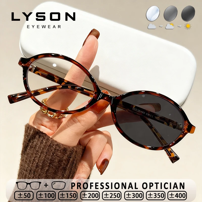 

LYSON Top Brand Classic Oval Anti Blue Light Myopia Glasses Women Small Frames Photochromic Reading Glasses Prescription Glasses