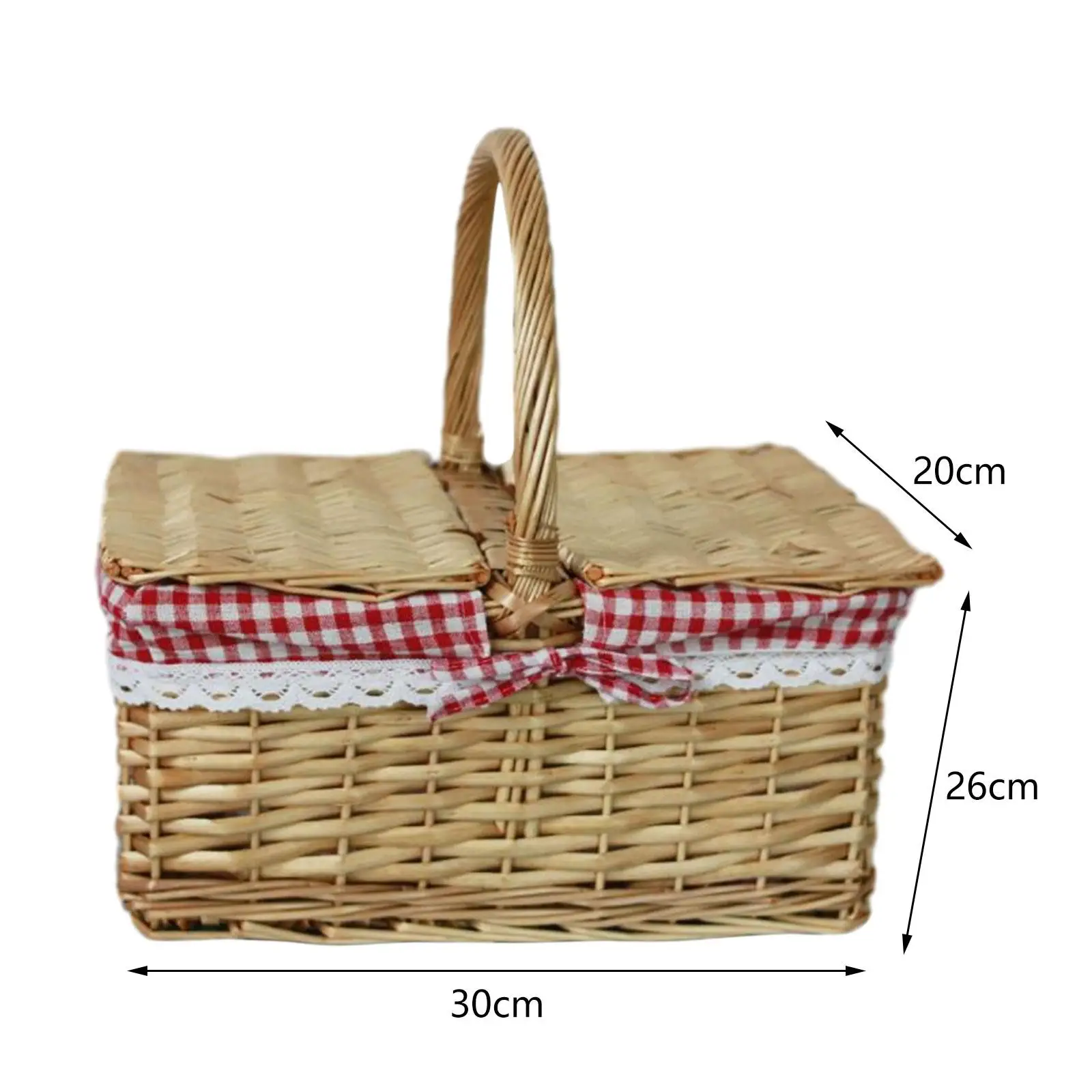 Picnic Basket Wicker Woven Basket for Hiking Decoration for Camping view 6