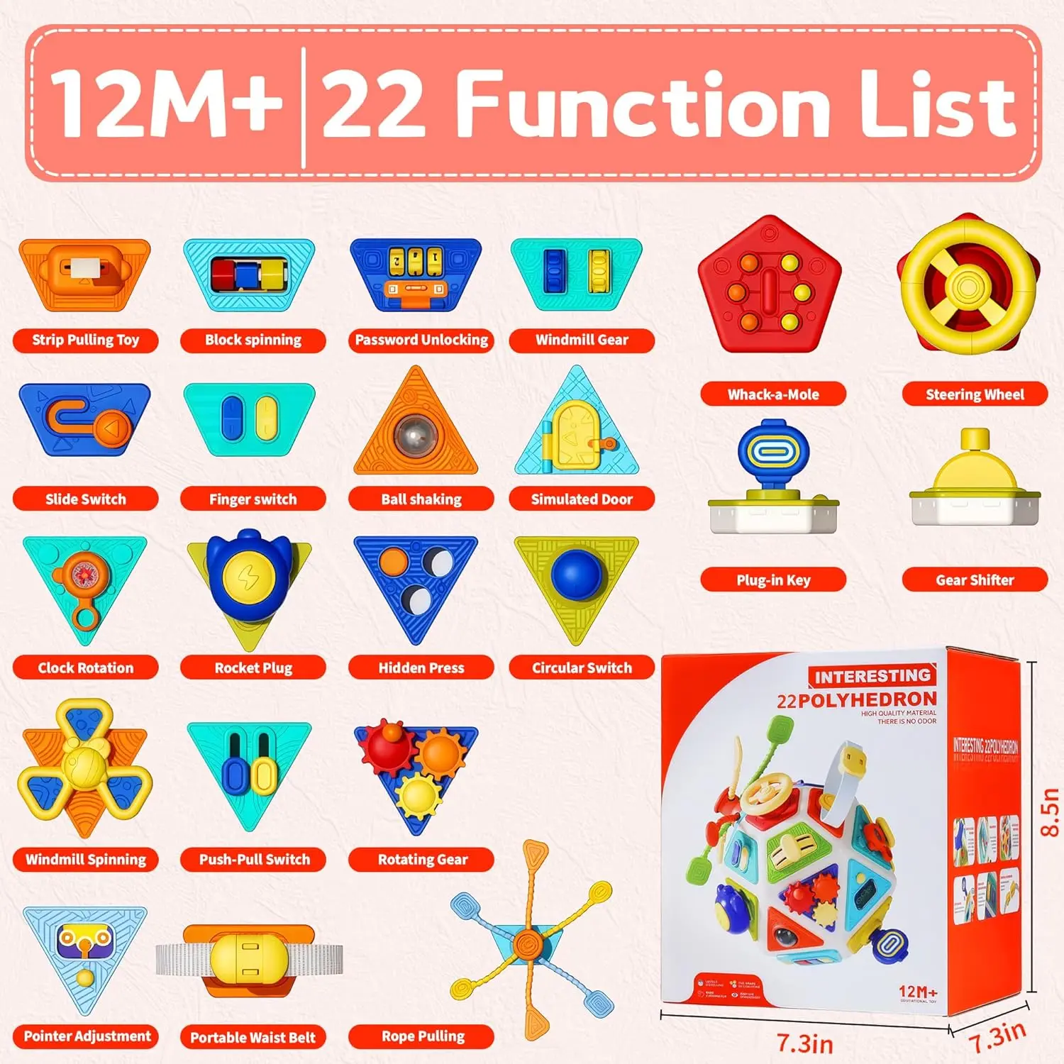 22 In 1 Montessori Busy Board Cube Sensory Educational Toy_voghion.com