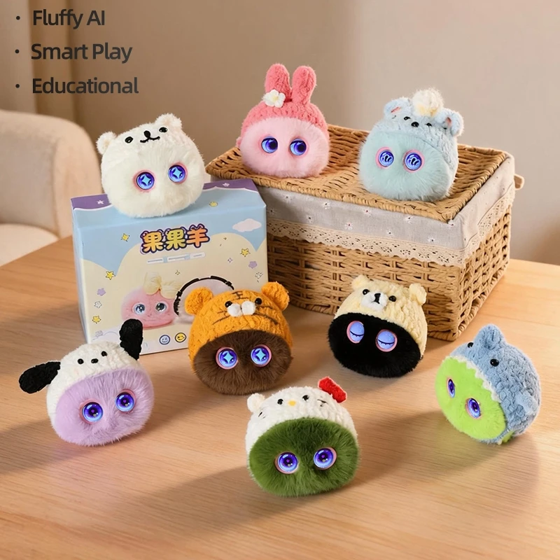 AI Plush Rabbit 9cm Stuffed Doll with Hat Emotional Chatting Companion High-Quality Bunny Early Education Decor Toy Xmas Gift