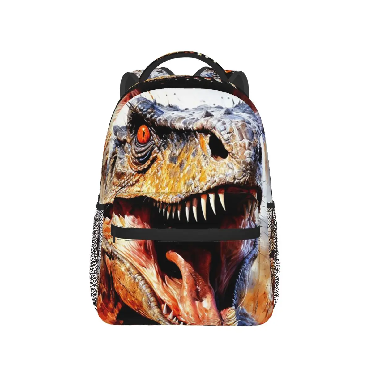 

Flaming T-Rex Dinosaur Print Backpack Hot Sale Daypack Large Capacity Children BookBag School Bag Shoulder Bags for Men Women