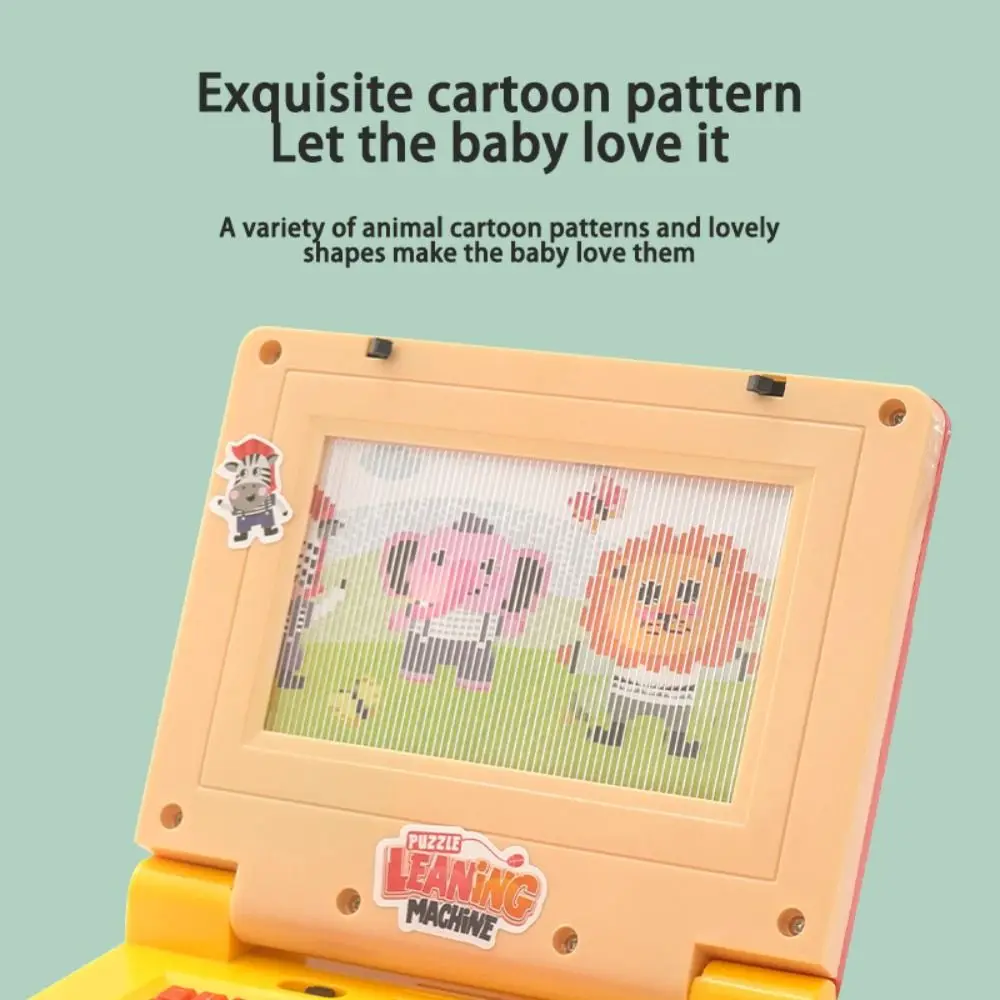 1-set LED-leerlaptop Multifunctioneel met muziek Elektronische leermachine Beweegbaar scherm Interactieve muisbediening