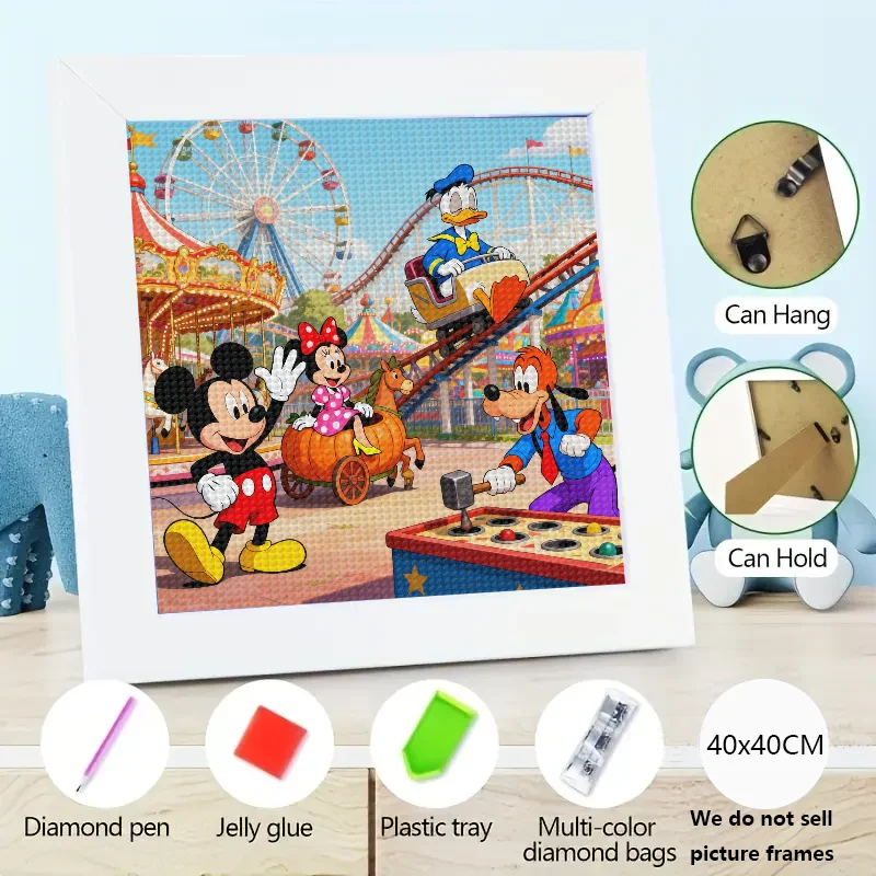 

1 шт. 5D DIY полный круглый дрель набор для алмазной живописи, мультфильм Дисней Микки Маус Минни Маус Дональд Дак Гуфи Парк развлечений Carn