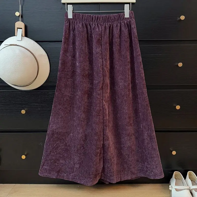 Jupe coréenne taille haute f, décoration florale, loisirs, coupe propre, Version H pour femmes d'âge moyen, marche Ci d'hiver