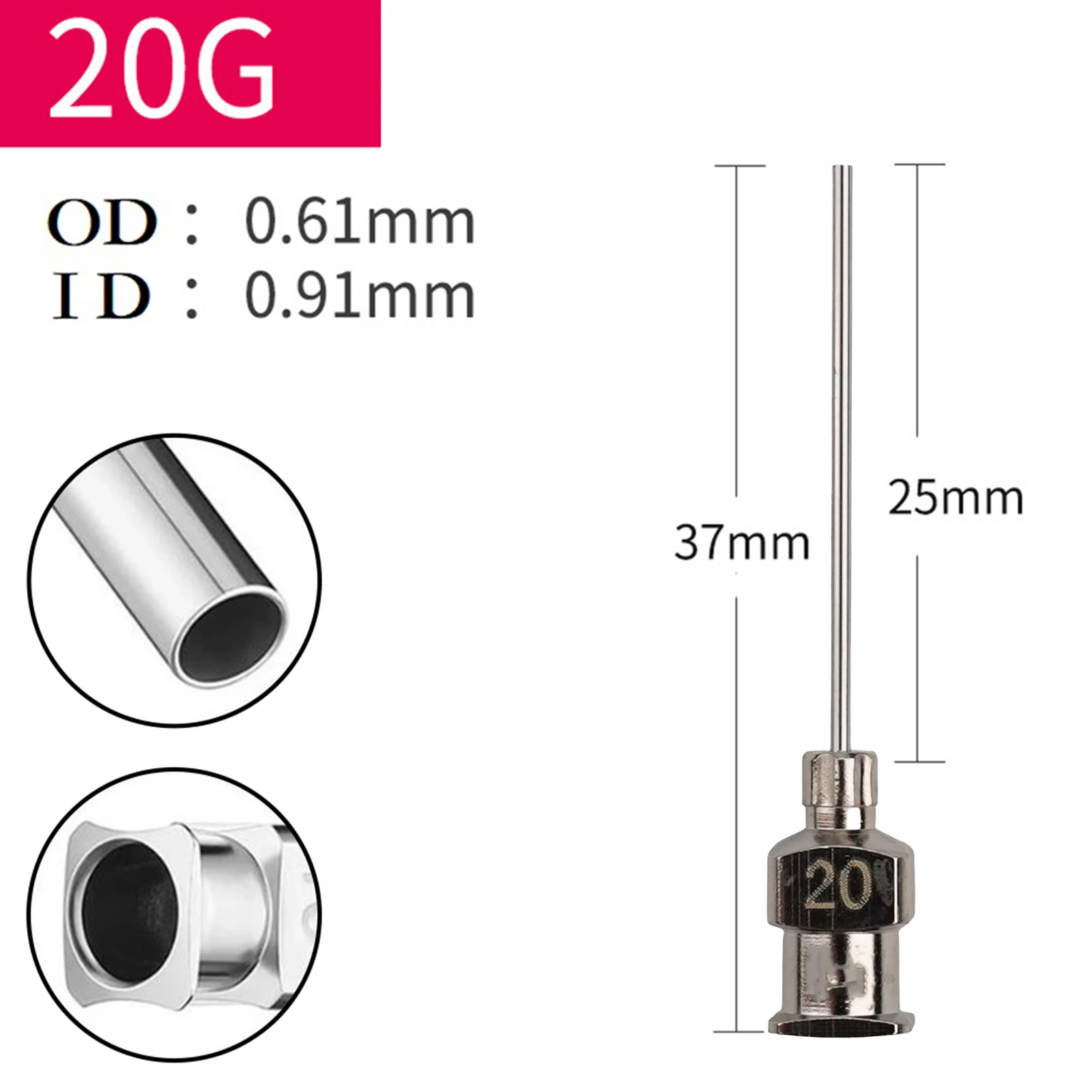 Colla industriale dell'ago della macchina di erogazione dell'acciaio inossidabile di 25mm 1 pollice 8G-30G ago di iniezione della colla industriale per alta temperatura