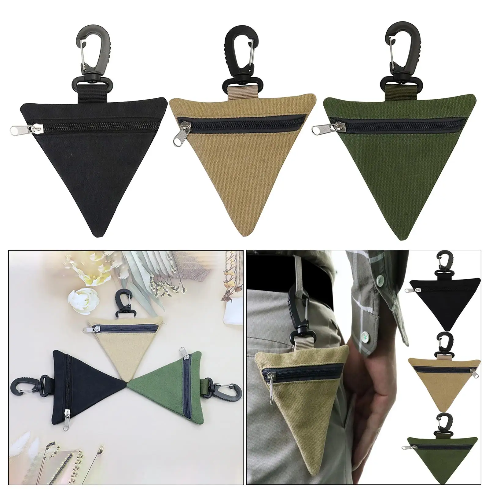 Durable Molle Pouch Triangle Tactical Bag Change Outdoor Keys Waist Bag Case