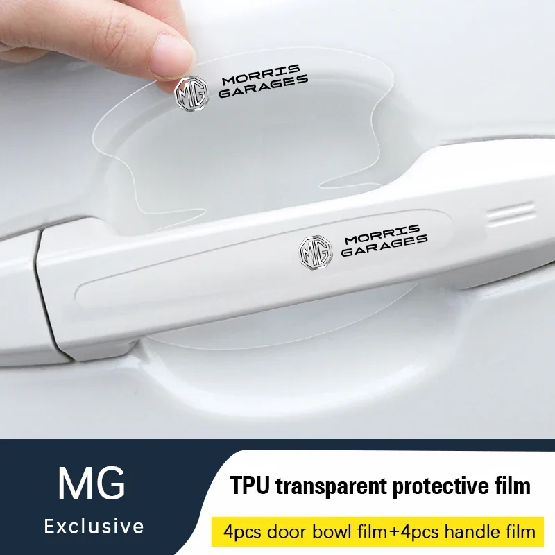Car Door Bowl Handle Protector Film Paint Protection Stickers TPU Anti-Scratch For MG ZS MG4 EV MG HS MG3 MG5 EV Marvel R MG ONE