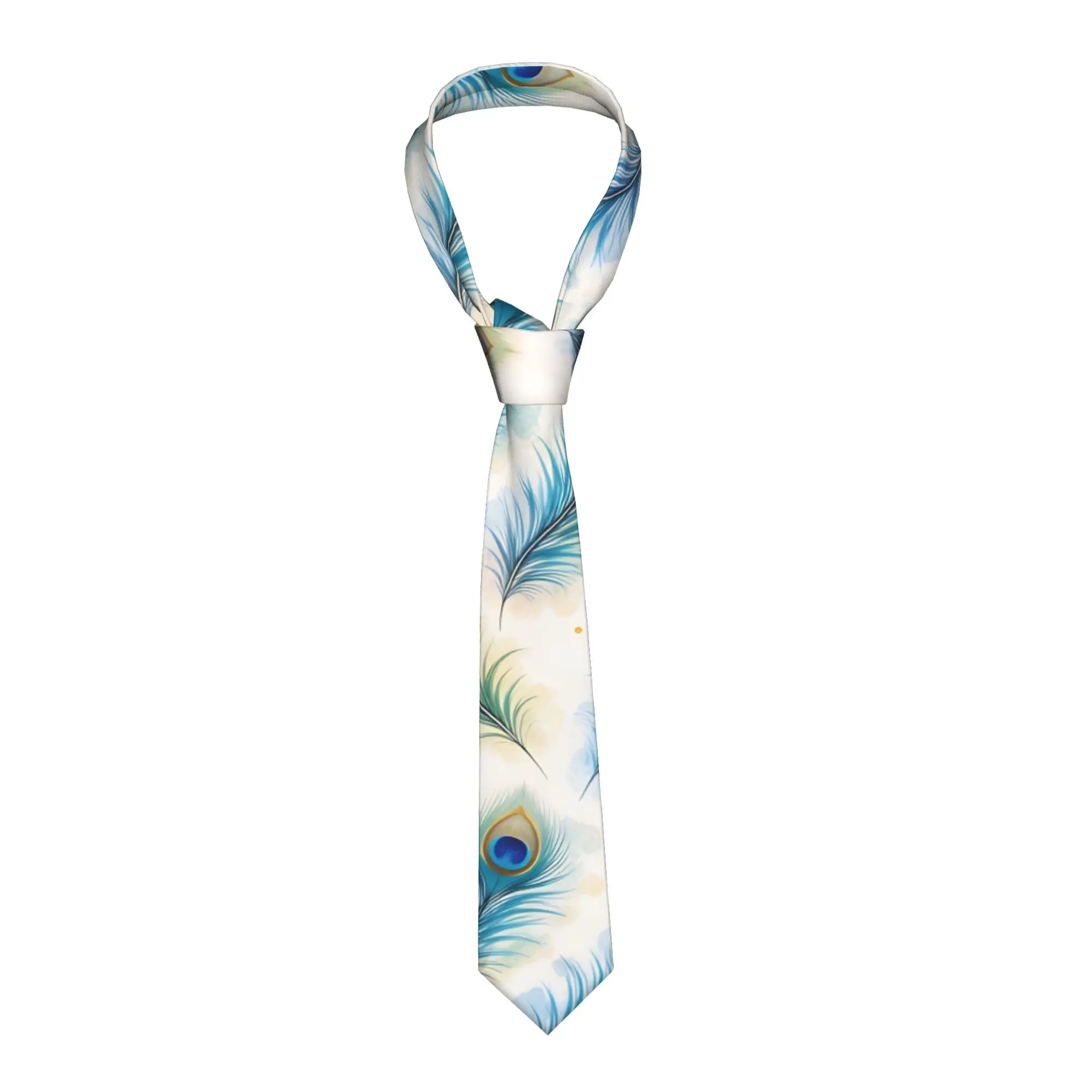 Peacock Feathers Ocellus  Tie  Custom DIY Neck Ties Elegant Collar Tie Men Women Daily Wear Party Necktie Accessories