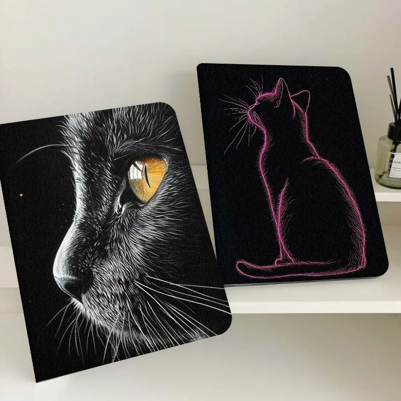 

Cool Cat Popular Art Creative Gift For Apple iPad Pro Air 13 2 7th 6th 2025 M2 M3 M4 M512.9 13 inch Foldable Tablet Case