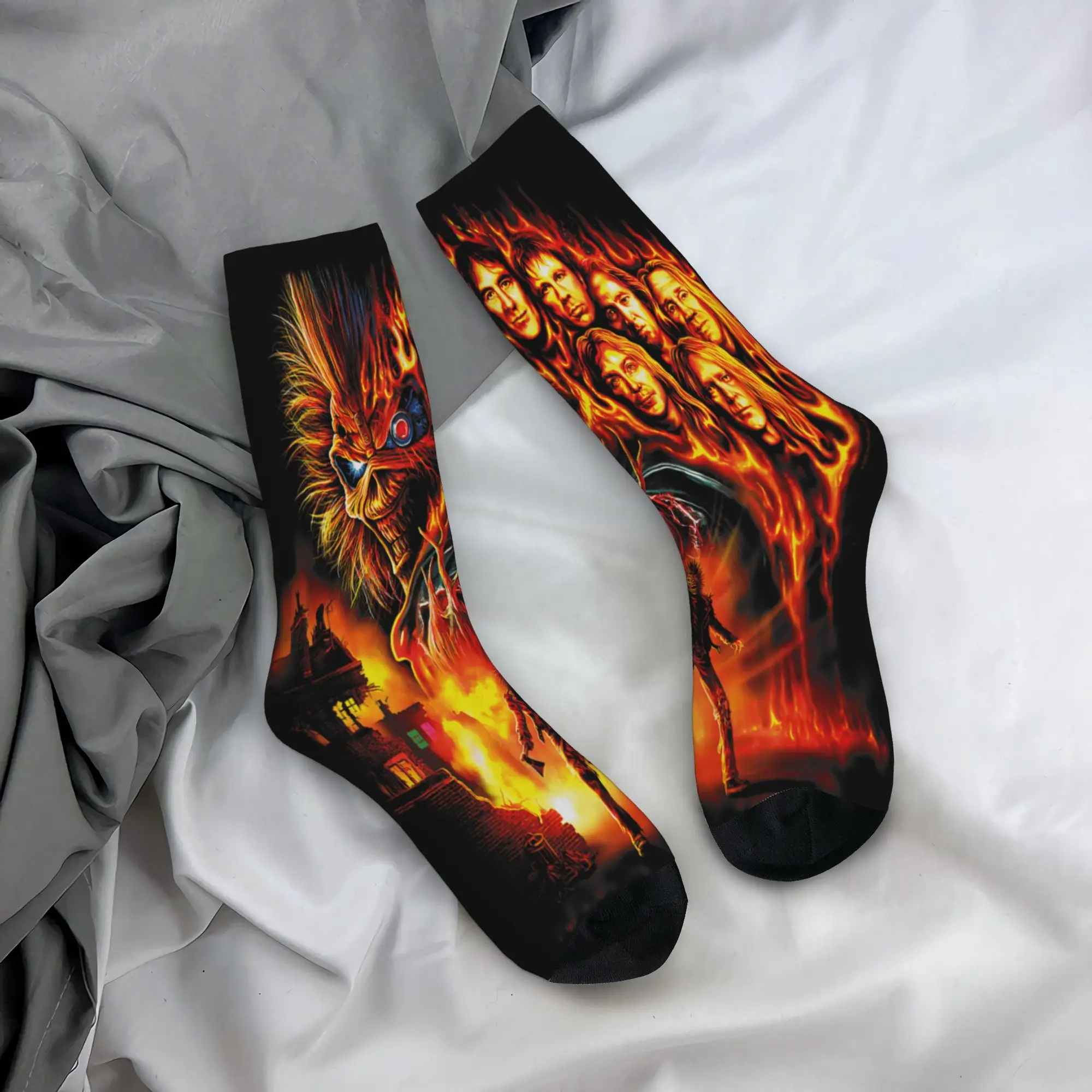Chaussettes Burning Ambition IM Rock Band, chaussettes tendance d'automne antidérapantes pour hommes, chaussettes de cyclisme au design doux et respirant