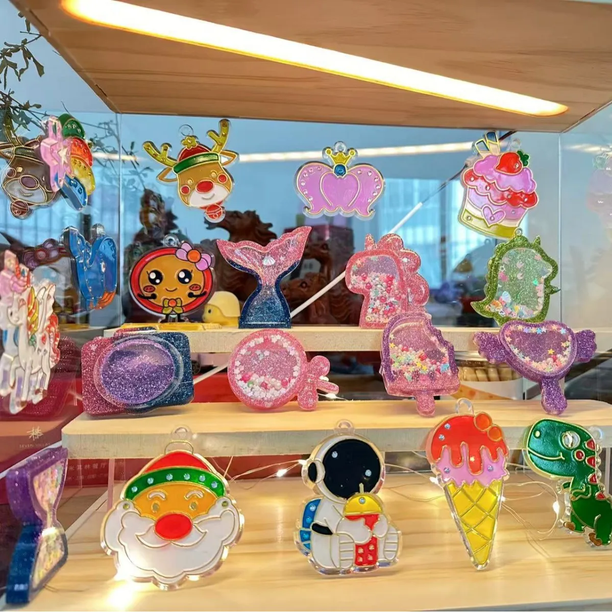 Diy cola de gotejamento brinquedos artesanais criativo pingente chave material pacote fazendo presente das crianças quebra-cabeça recibo fazendo brinquedos