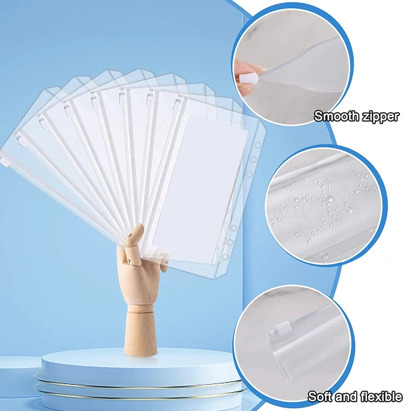 PU Leather Budget Binder com zíper, economia de dinheiro, Envelopes, organizador de dinheiro, planejador de dinheiro, A6