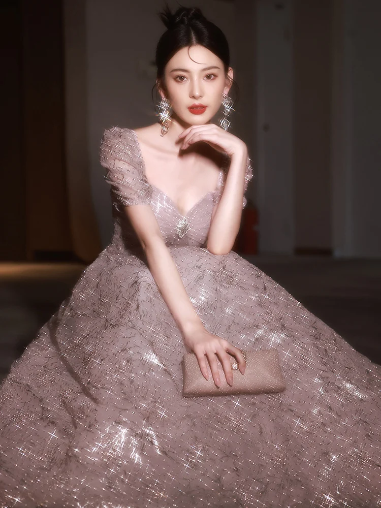 

Элитное вечернее платье на заказ для женщин, новинка 2025 года, роскошное, для дня рождения, для ведущей, для взрослых, бальное, индивидуальное, в стиле принцессы, длинное