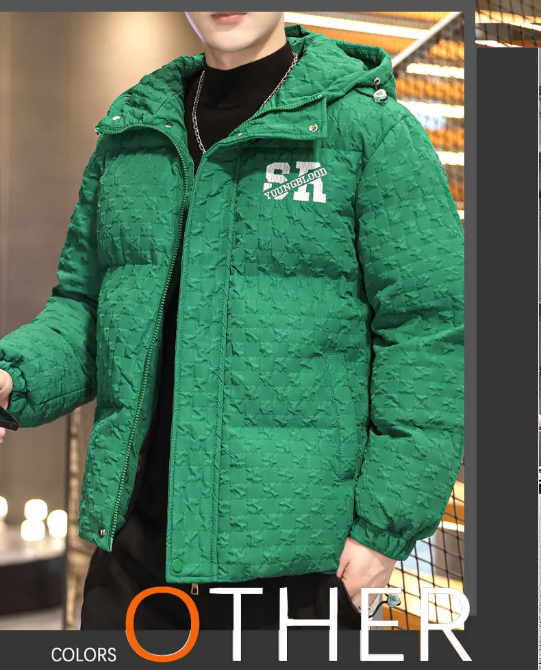Winter Trendy Parkas Cotton-padded Coats Jacket Men Parkas Outdoor Hooded Coat Casual Windbreaker Thick Warm Coat