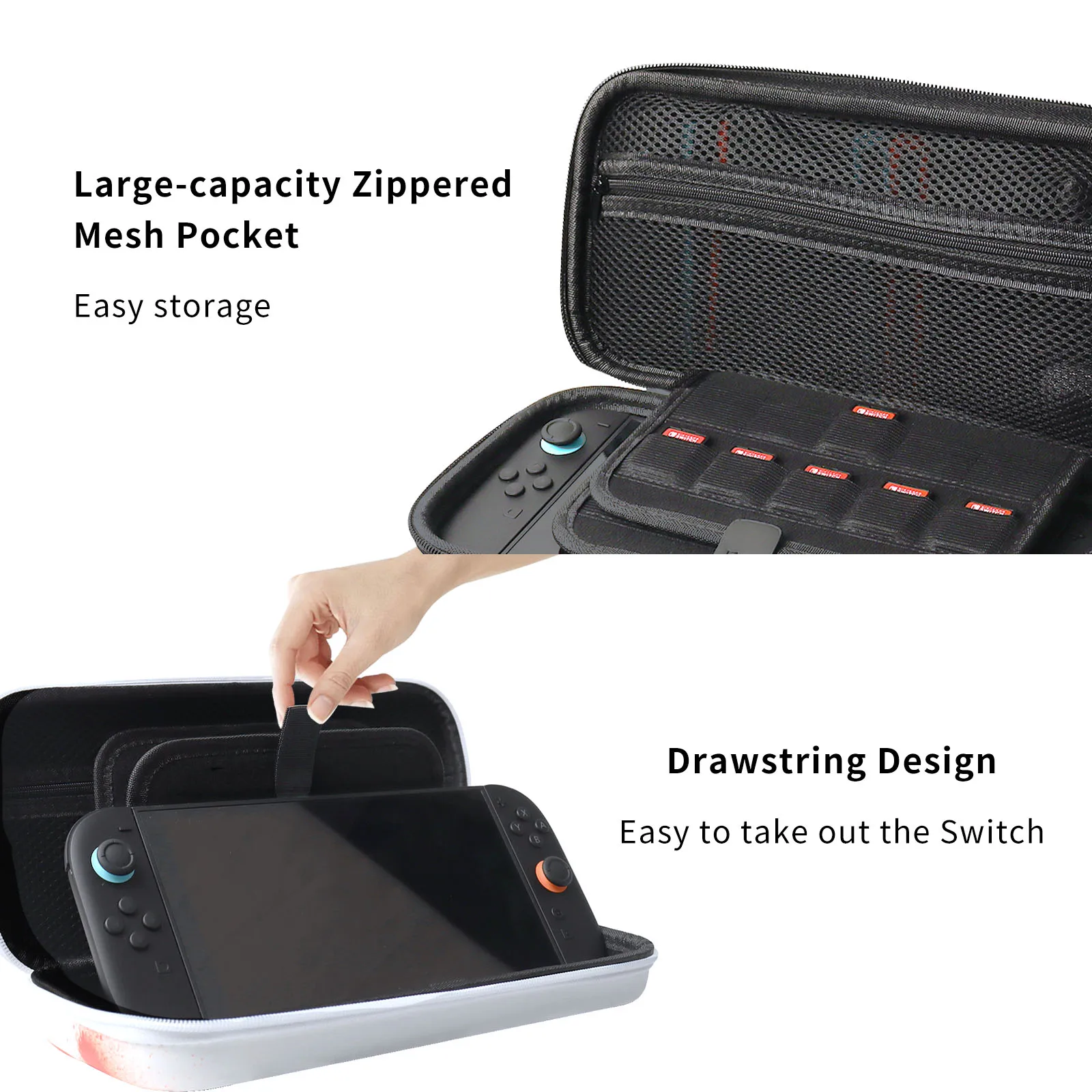 Travel Carrying Case for Switch 2 Handprint torage Bag Protective Bag Pouch With Game Card Slot PU Protective Case For Switch 2