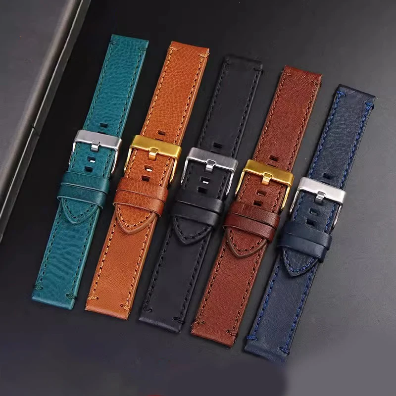 Correa de reloj de cuero italiano Retro para hombre, correa de reloj Tudor Black Bay Little Black Shield, M79250, M79830, M79833, 22mm, 23mm