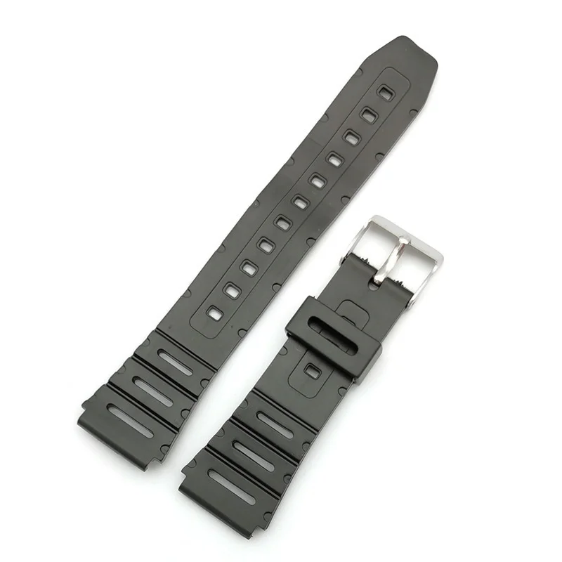 20mm Silicone Strap For Casio W-720 W-722 W-741 WL-100 CA-53 CA-61 Durable Watchband 18mm Plastic Watch Belt Black Wristband