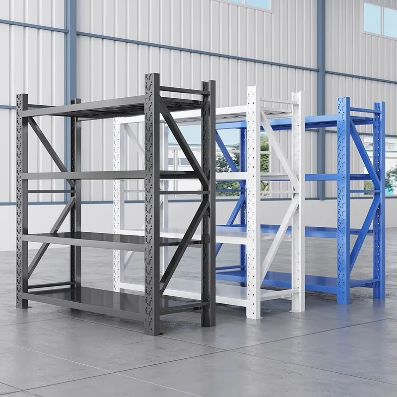 Multi Layer Metal Storage Rack Adjustable Warehouse Shelving Unit Multiple Colors Sizes Selectable Simple Stable Assembly