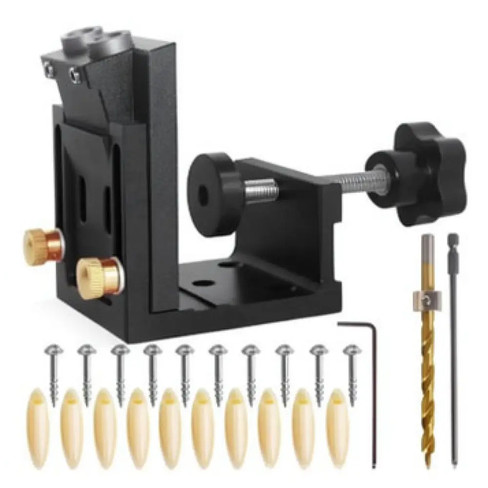 Woodworking Tool Pocket Hole Jig 15 Degree Angle Drill Guide Locator For Reliable Furniture Wood Board Connection Craft