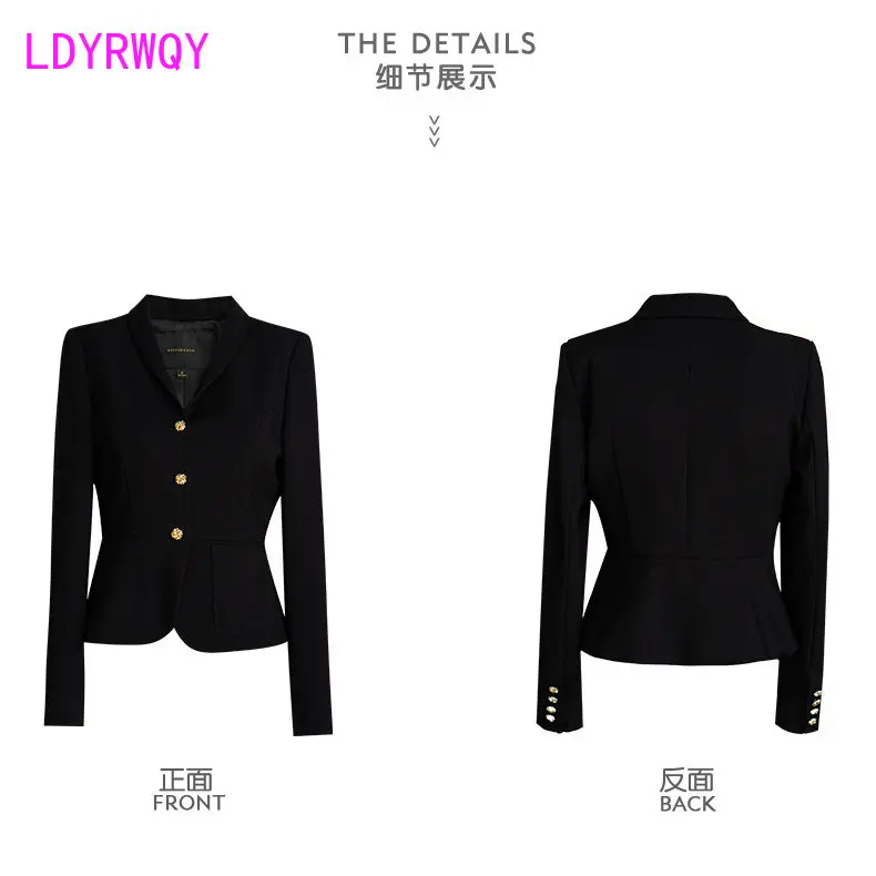 Suit coat women\'s 2023 spring dress new temperament professional black slim suit versatile