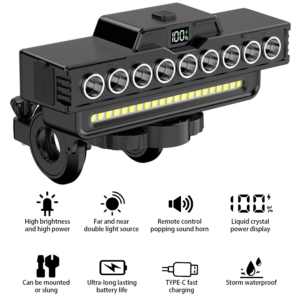 

LED Super Bright Bike Light Waterproof Cycling Safety Front Lamp 4000mAh High Brightness Bike Flashlight Bicycle Accessories