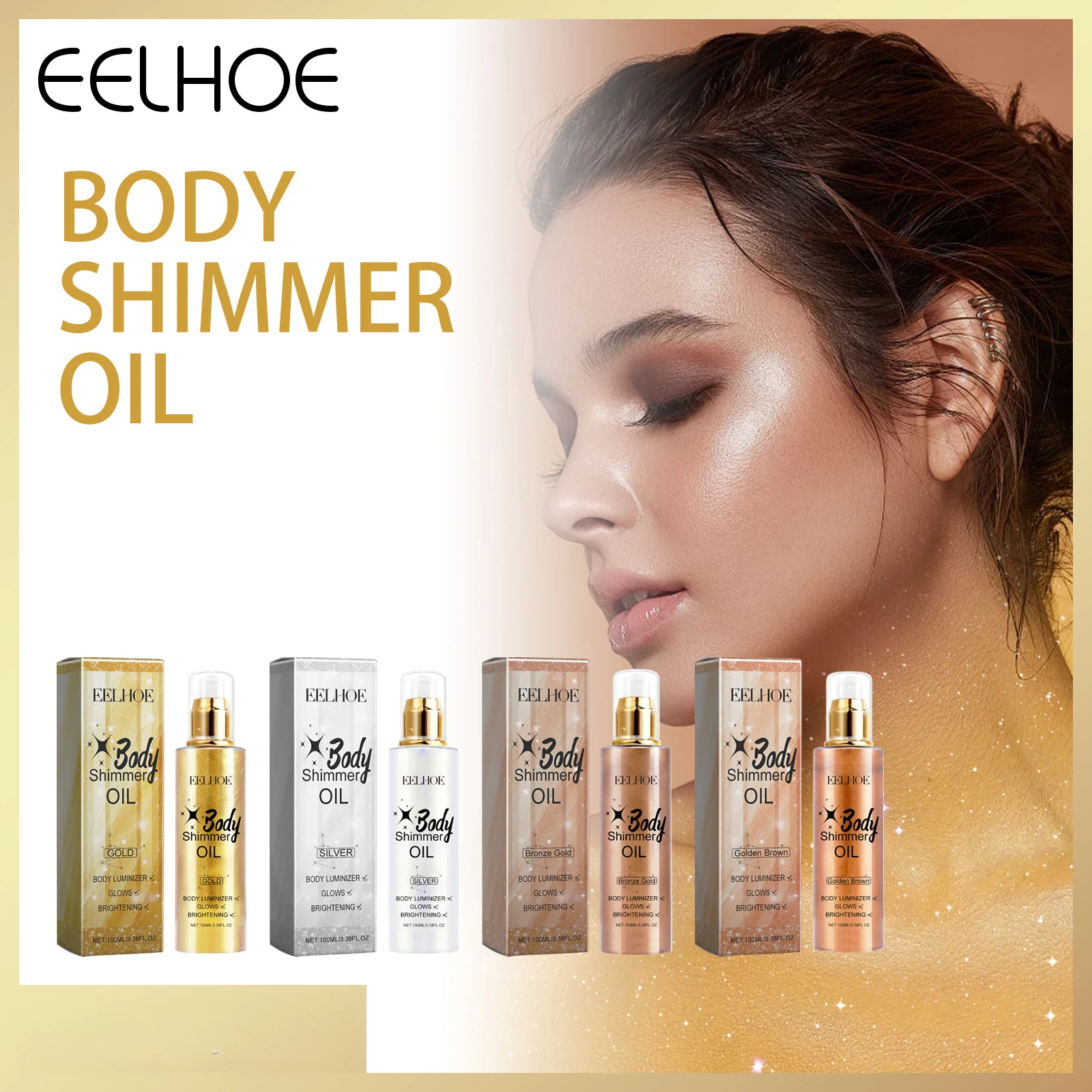 Prêt votre corps à la plage avec de l'huile scintillante pour le corps, formule sexy et brillante, longue durée et résistante à l'eau, brillance naturelle