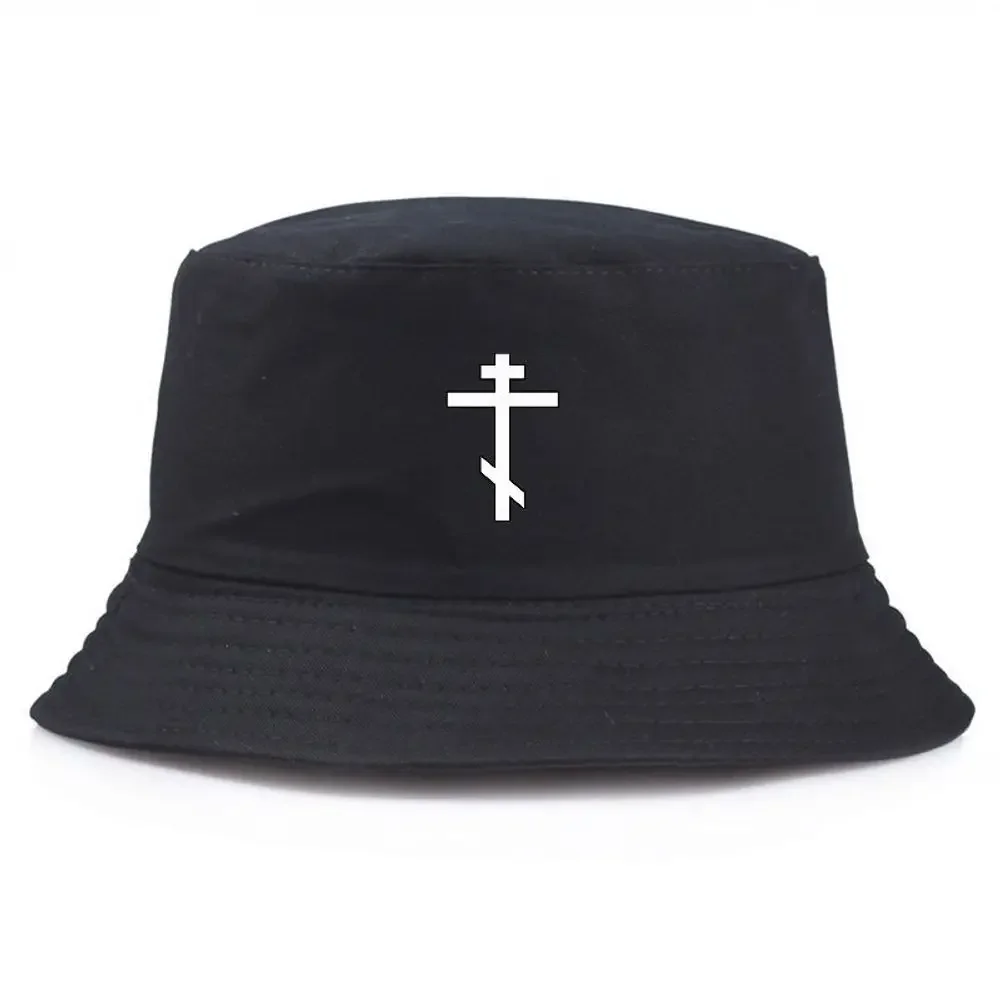 

Summer Fisherman Bucket Hat With Cross Fishing Cap Outdoor Casual Sun Protection Hats For Men Women