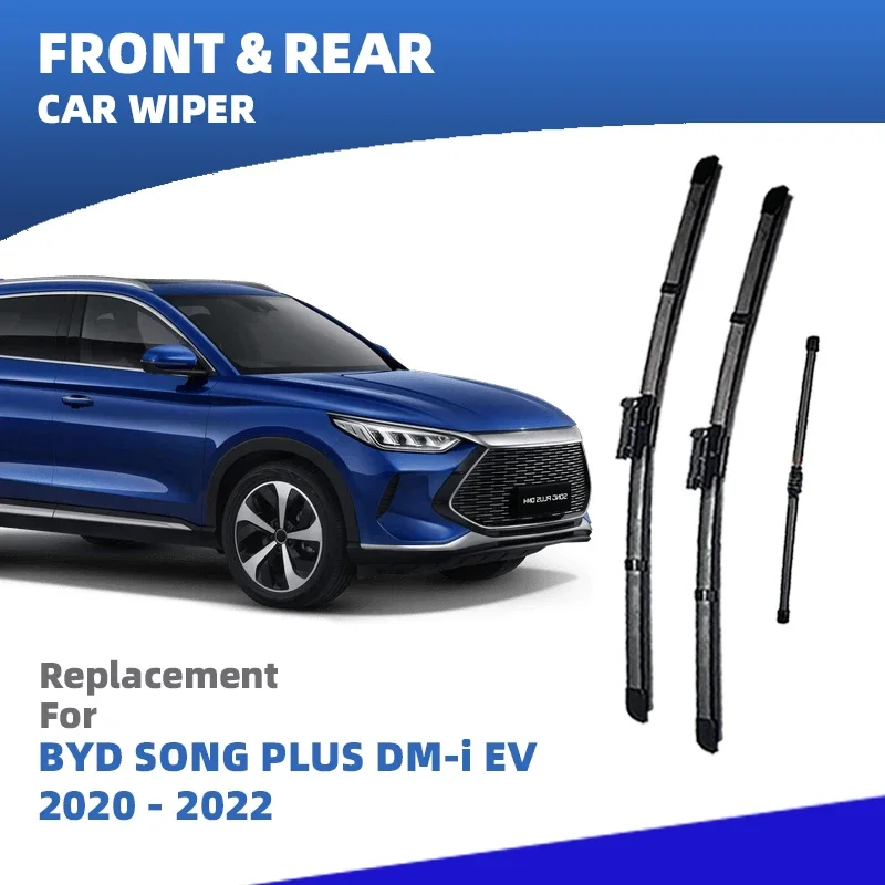 

RHD Front Rear Windshield Wiper Blades For BYD SONG PLUS DM-i EV 2020 2021 2022 3pc Windscreen Window Cleaning Accessories