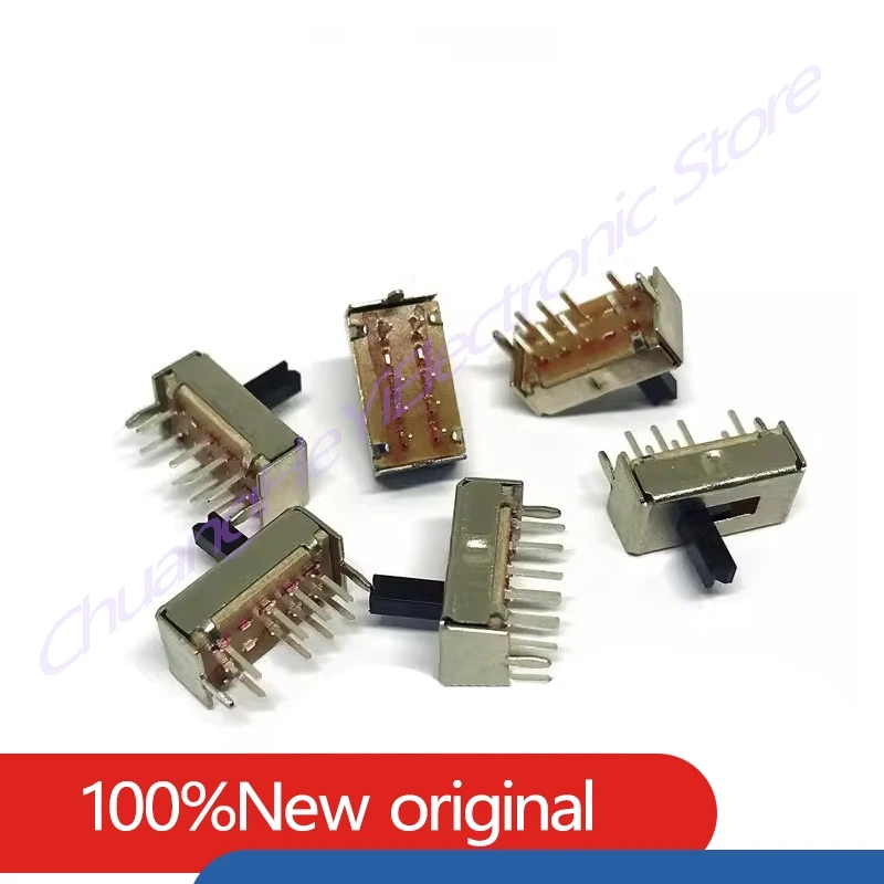 100Pcs/Lot SS23D07 8 PINS 3 Position 2P3T Toggle Switch Double Vertical Sliding Switch Handle Length 3MM 4MM 5MM Bracket V Handl